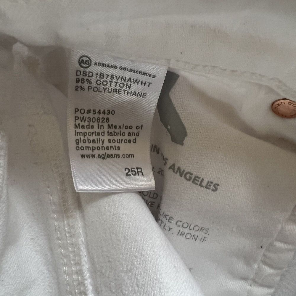 AG Adriano Goldschmied High Rise Boot Cut Jeans Sz 25 White Alexxis Vintage Fit - Picture 7 of 12